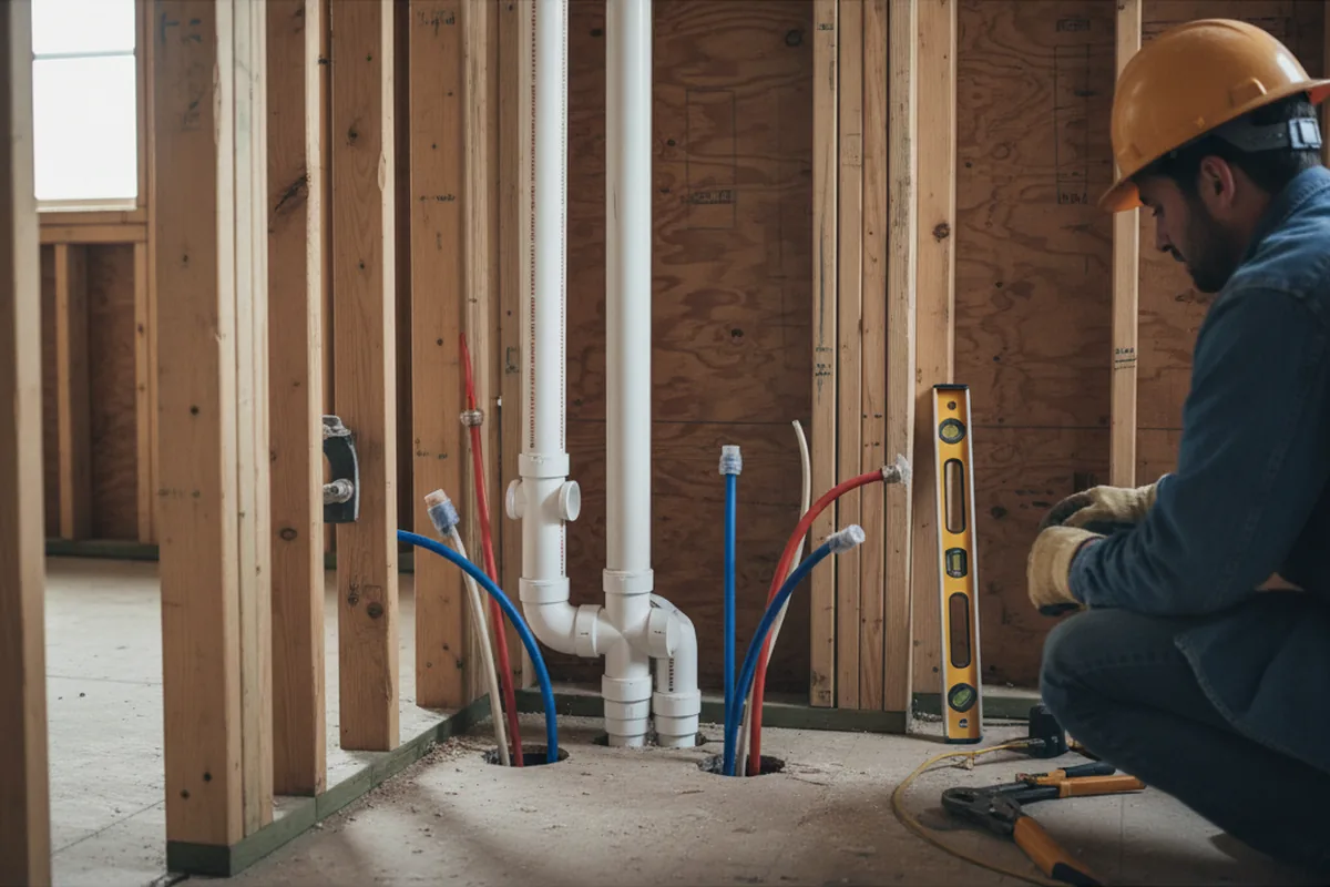 Drain and supply rough-in during Garbage Disposal Repair in Flower Mound